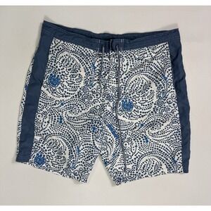 Armani Exchange Swim Trunks Mens Large Blue Geometric Board Shorts Mesh Lined AX